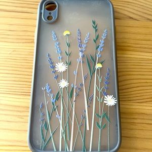 iPhone XR Purple Floral Lavender Case Silicone Slim Shockproof